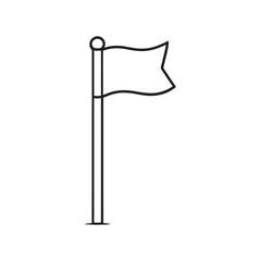 Corner flag line art minimalist sports icon graphic