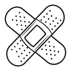 Crossed bandages medical symbol healthcare first aid