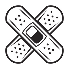 Crossed bandages medical symbol healthcare