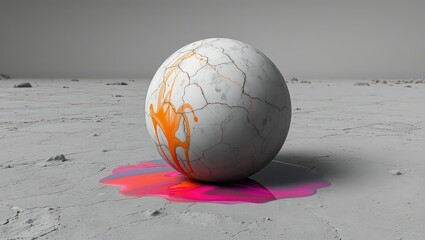 Cosmic Egg Hatching: Luminous Cracks on a Deserted, Otherworldly Surface