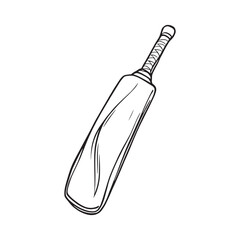 Cricket Bat line art sleek modern style showing strength