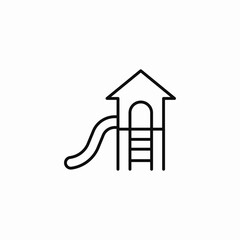 kids playground slide icon sign vector