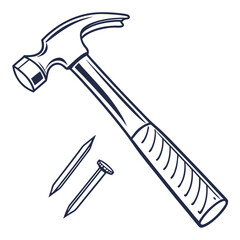 Hammer and nails construction tool carpentry