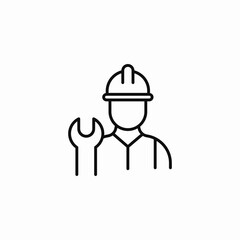 mechanic wrench hard hat icon sign vector