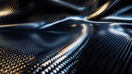 Abstract Carbon Fiber Texture: A Dark, Wavy, Luxurious Material