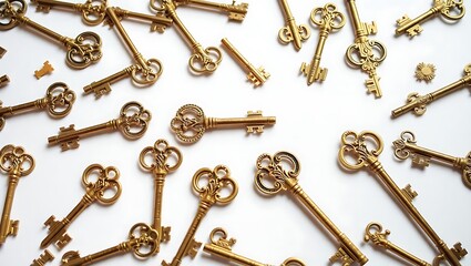 Obraz premium antique keys isolated on white