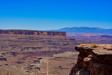 Panorama of view from "Island of the sky" of the Canyonlands Narional Park in Utah, USA