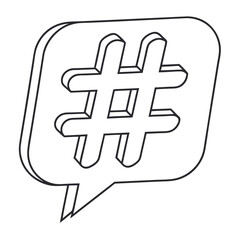 Fototapeta premium Hashtag symbol in speech bubble social media communication