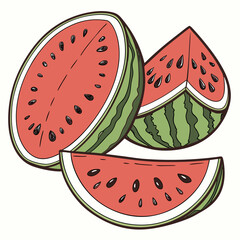Juicy watermelon slices red green fruit
