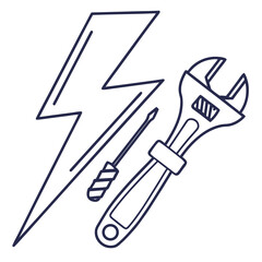 Lightning bolt wrench screwdriver tool electrical