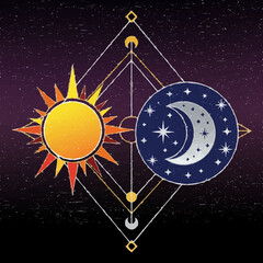 Sun and Moon in the sky