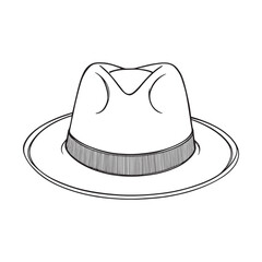 Fedora Hat line art simple clean modern hat illustration