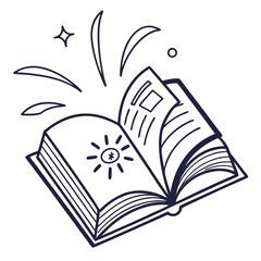 Open book radiating knowledge study learning