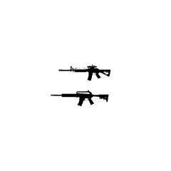 Set of four long gun silhouettes, including a sniper rifle with bipod and hunting rifles.  
