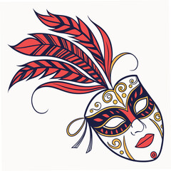 Obraz premium Ornate Venetian Mask with Feathers masquerade party