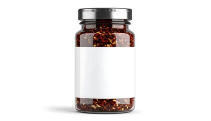 Glass jar with spice blend, blank label