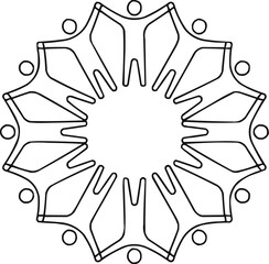 Community Unity Symbol Pack  Circular Human Connection Line Icons