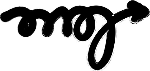 Collection of arrows in brush stroke