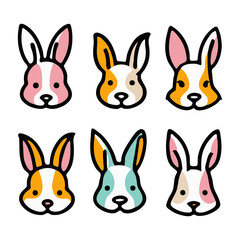 Fototapeta premium vector set of rabbits