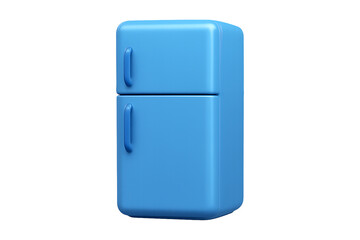 Kitchen Refrigerator 3D Illustration Isolated on a Transparent Background.