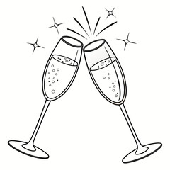 Sparkling champagne glasses clinking celebration toast