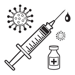 Syringe virus vaccine vial medical healthcare