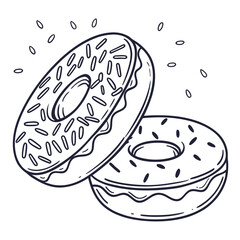 Two frosted donuts with sprinkles doughnuts sweet