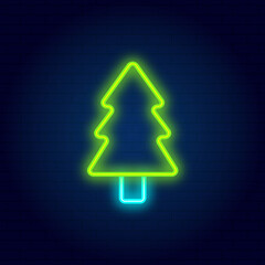 Christmas tree neon vector illustration