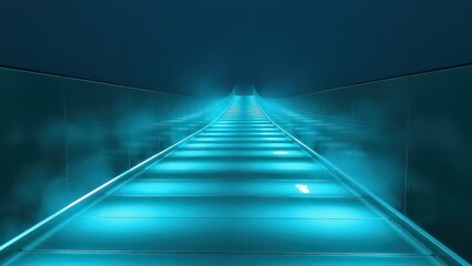 Steps to Success: Luminous Footprints Guiding on a Modern Bridge