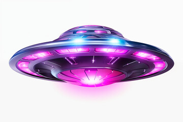 Colorful UFO on white background