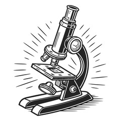 Vintage Microscope Scientific Discovery Symbol learning