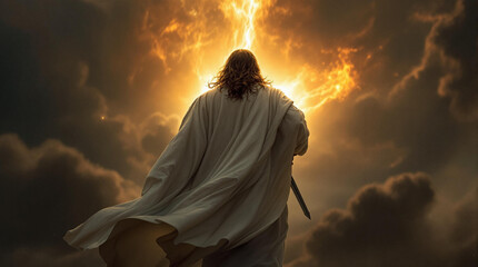 Jesus Second Coming. Concept of God's Judgement Day.