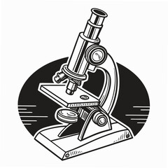 Vintage Microscope Symbol science laboratory