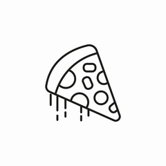 pizza slice melting icon sign vector