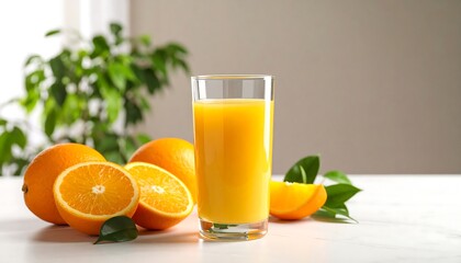 Glass of orange juice with oranges (1)