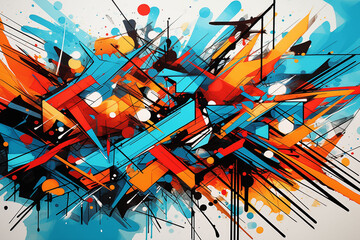 Vibrant graffiti, dynamic line energy and urban style background