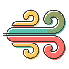 wind blowing swirl icon vector 