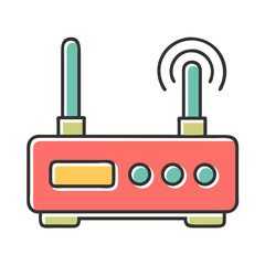 wireless router line vector icon 