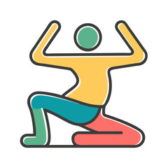 yoga pose figure icon vector  