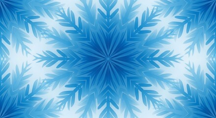 Abstract Blue Snowflake Pattern Design