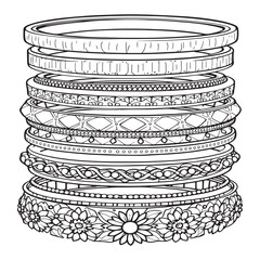 Gold Bangle Bracelets line art simple chic design