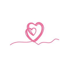 messy, crumpled hand-drawn heart-shaped scribble