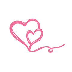 messy, crumpled hand-drawn heart-shaped scribble