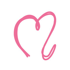 messy, crumpled hand-drawn heart-shaped scribble