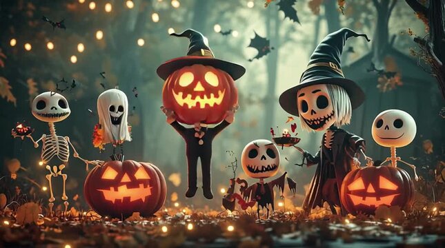 halloween family, AI generated video