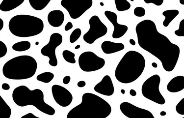  Abstract Black Cow Spot Pattern Vector on White