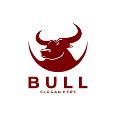 Bull head logo vector icon illustration design