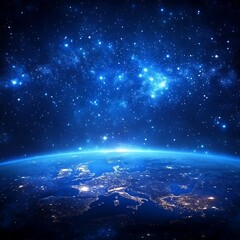 A beautiful view of the Earth against a starry backdrop