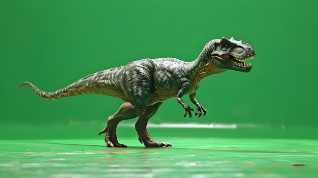 albertosaurus walking forward green screen