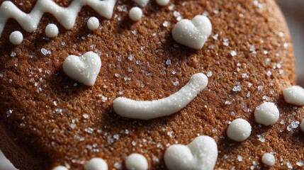 Close-up of decorated gingerbread cookie